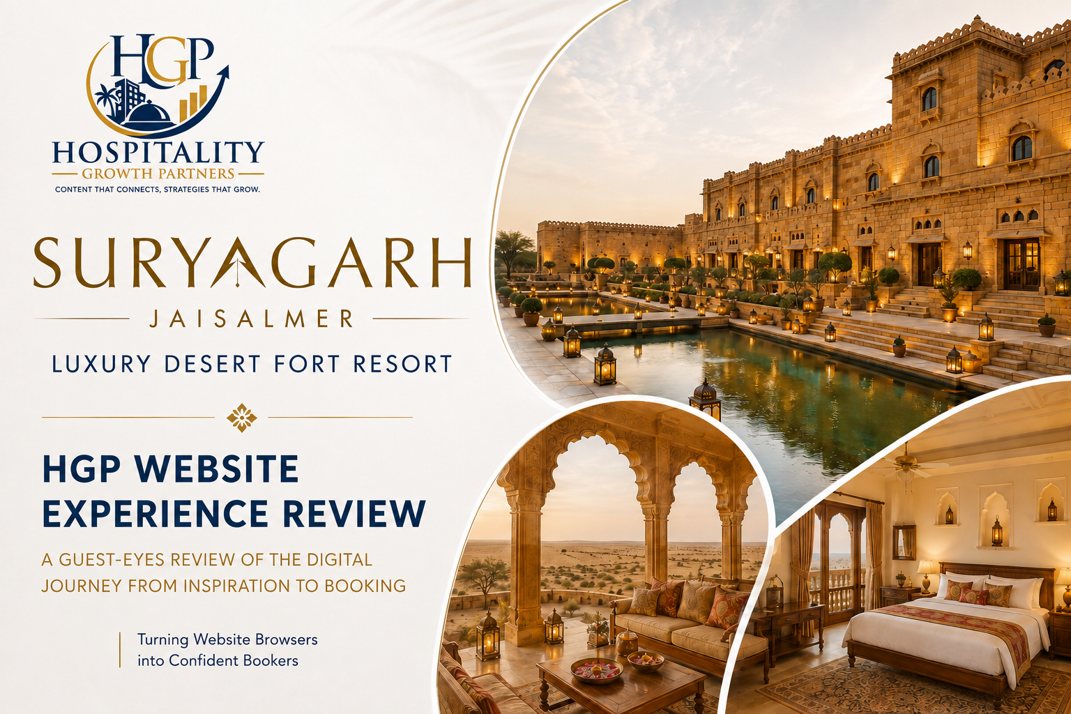 HGP Website Experience Review of Suryagarh Jaisalmer featuring the luxury desert fortress, traditional architecture and guest accommodation.